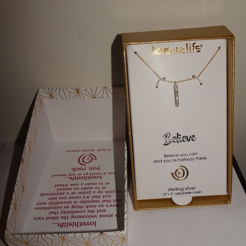 Kohl's Love this Life Believe SS 925 Necklace